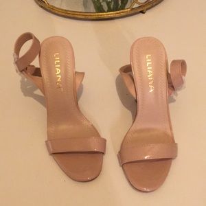 Nude strappy heels